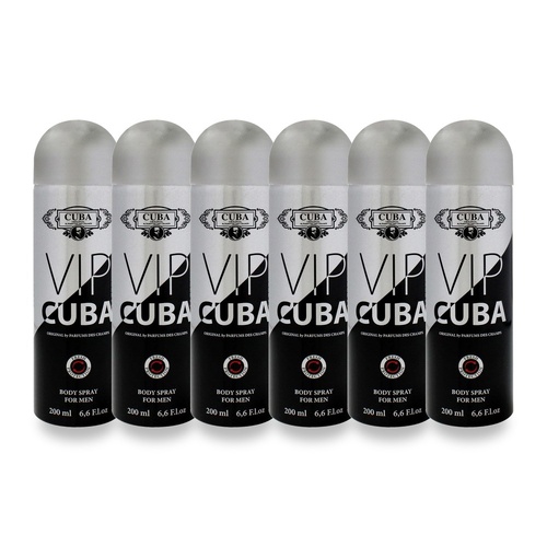 Cuba Vip Body Spray 200ml Pack of 6