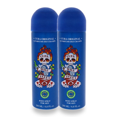 Cuba Wild Heart Body Spray 200ml Pack of 2