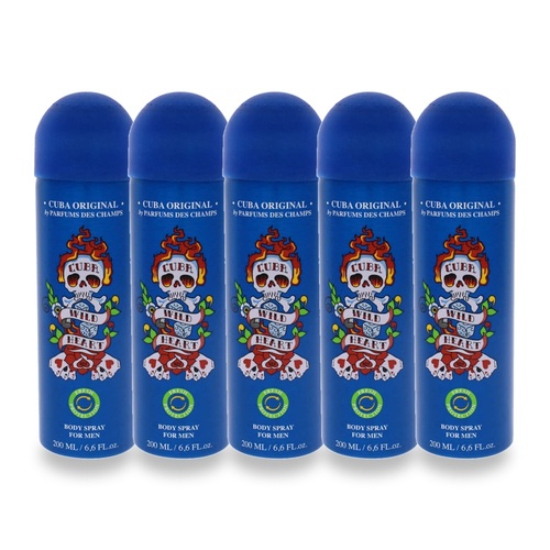 Cuba Wild Heart Body Spray 200ml Pack of 5