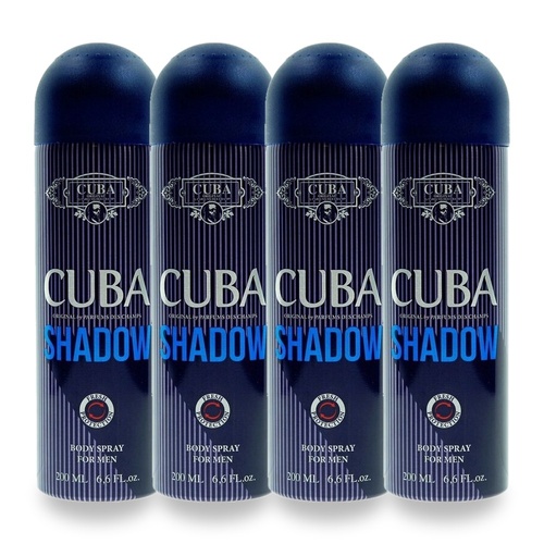 Cuba Shadow Body Spray 200ml Pack of 4