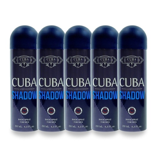 Cuba Shadow Body Spray 200ml Pack of 5