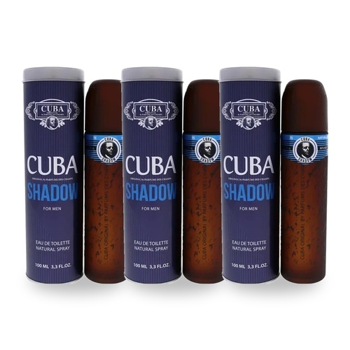 Cuba Shadow Eau De Toilette EDT 100ml Pack of 3
