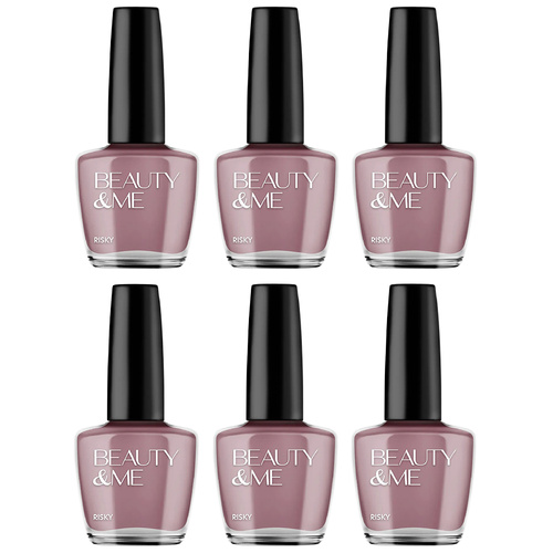 Beauty & Me Pale Brown Nail Polish 6 Pack Quick Dry Long Lasting 12ml Each