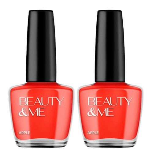 Beauty & Me Apple Mid Orange Nail Polish 2x 12ml Duo