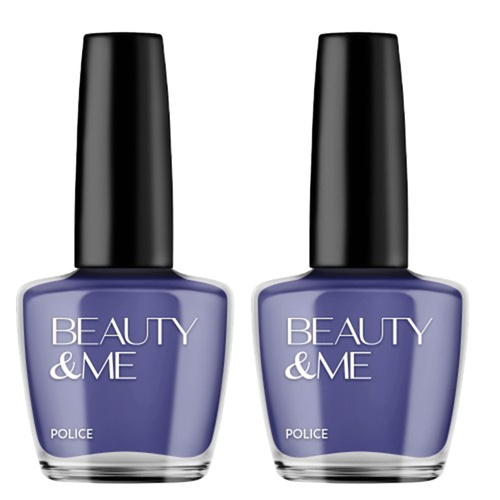 Beauty & Me Police Dark Blue Nail Polish 2x 12ml Duo