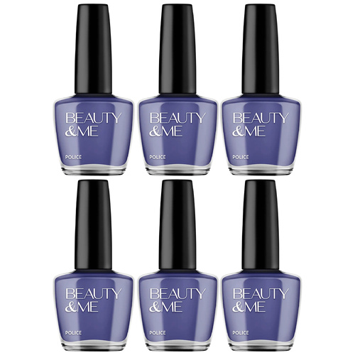 Beauty & Me Dark Blue Nail Polish 6 Pack 12ml Quick Dry High Gloss Finish