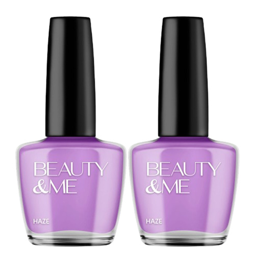 Beauty & Me Haze Light Purple Nail Polish 2x 12ml Duo