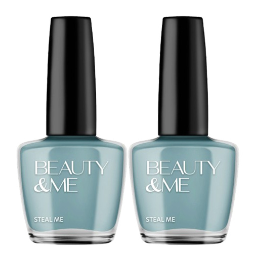 Beauty & Me Steal Me Soft Green Blue Nail Polish 2x 12ml Duo
