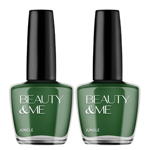 Beauty & Me Jungle Jungle Green Nail Polish 2x 12ml Duo