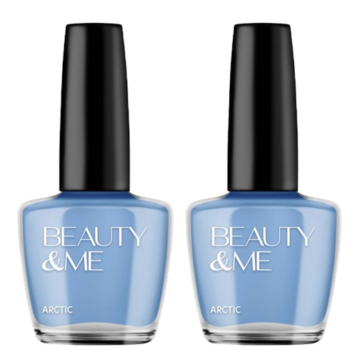 Beauty & Me Arctic Mid Blue Nail Polish 2x 12ml Duo