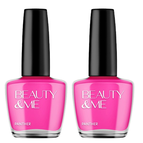 Beauty & Me Panther Pink Nail Polish 2x 12ml Duo