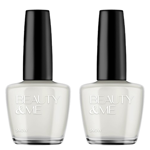 Beauty & Me Snow White Nail Polish 2x 12ml Duo