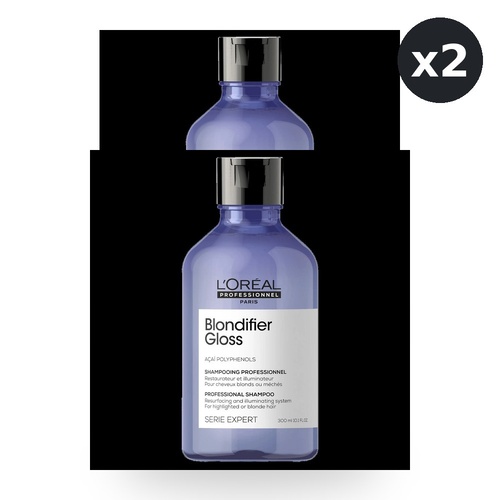 L'Oreal Professionnel Serie Expert Blondifier Gloss Shampoo 300ml Pack of 2