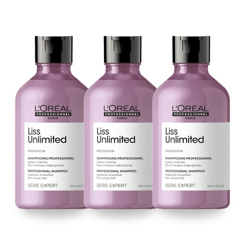 L'Oreal Professionnel Serie Expert Liss Unlimited Shampoo 300ml Pack of 3