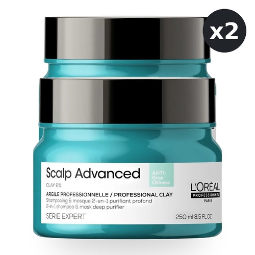 L'Oreal Professionnel Serie Expert Advanced Scalp Anti Oiliness Mask 250ml Pack of 2