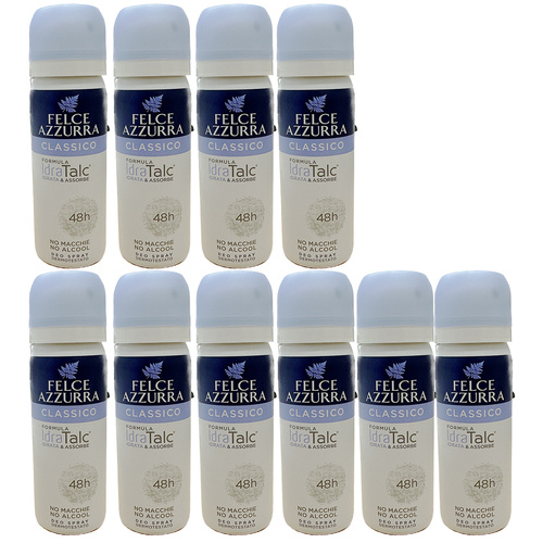 Felce Azzurra Classico Deodorant Spray 50ml Travel Pack of 10