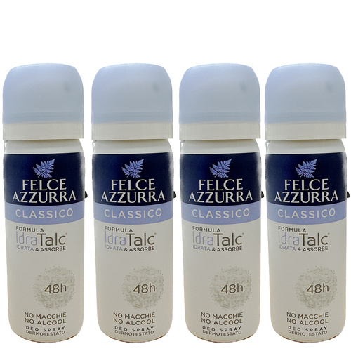 Felce Azzurra Classico Original Deodorant Spray Travel Size Pack of 4 50ml