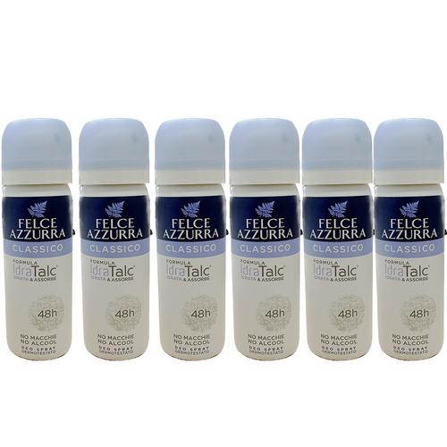 Felce Azzurra Classico Original Deodorant Spray 50ml Travel Pack of 6