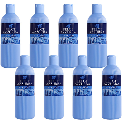 Felce Azzurra Classico Body Wash 650ml Pack of 8 Rich Hydrating Shower Gel