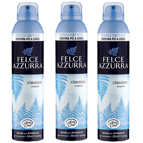 Felce Azzurra Classico Air Freshener Spray 3 x 250ml Long Lasting