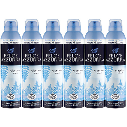 Felce Azzurra Classico Air Freshener Spray 250ml Pack of 6 Long Lasting