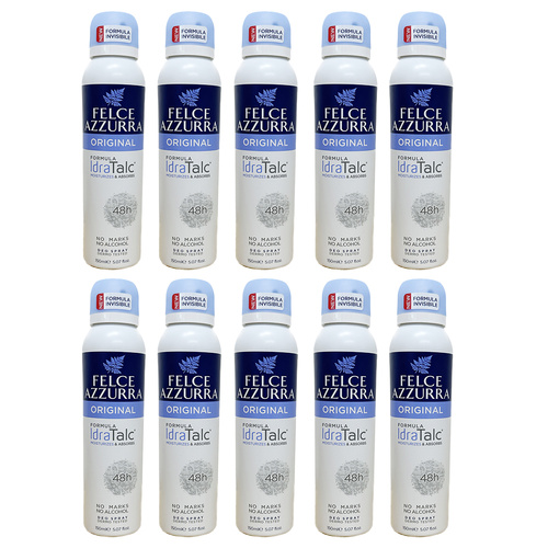 Felce Azzurra Classico Deodorant Spray 150ml No Alcohol Pack of 10