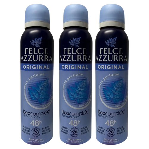Felce Azzurra Original Classico No Alcohol Deodorant Spray 3 x 150ml