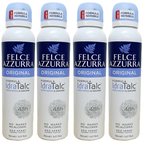 Felce Azzurra Classico Deodorant Spray 150ml No Alcohol Pack of 4