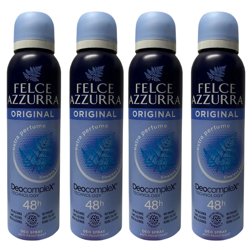 Felce Azzurra Classico Deodorant Spray 150ml No Alcohol Pack of 4
