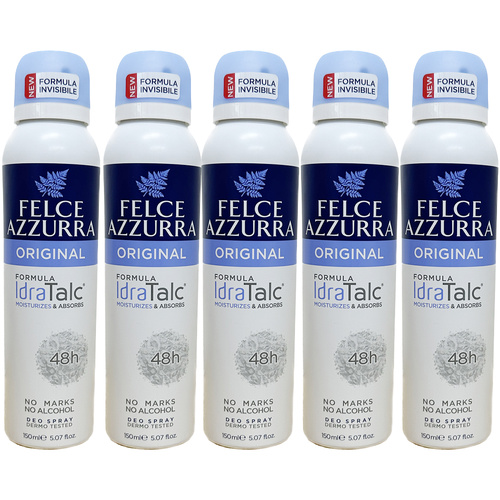 Felce Azzurra Original Classico Deodorant Spray 150ml No Alcohol Pack of 5