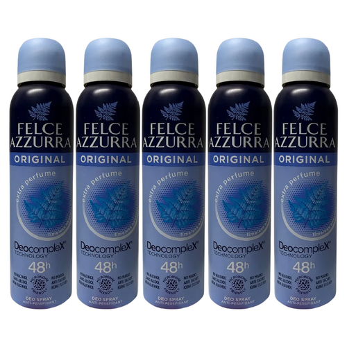 Felce Azzurra Original Classico Deodorant Spray 150ml No Alcohol Pack of 5