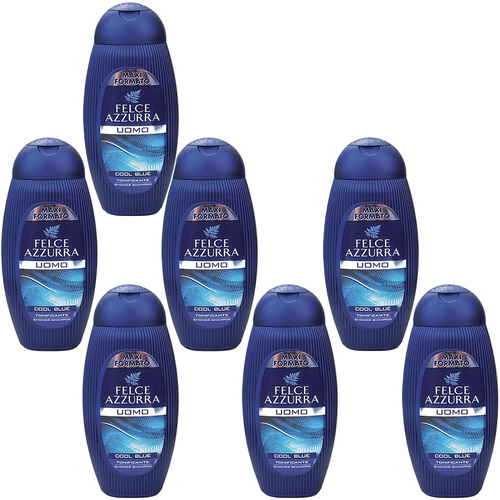 Felce Azzurra Uomo Cool Blue 2 in 1 Hair and Body Shampoo 400ml Pack of 7