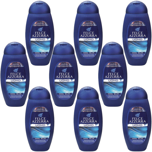 Felce Azzurra Uomo Cool Blue Hair and Body Shampoo 400ml Pack of 9