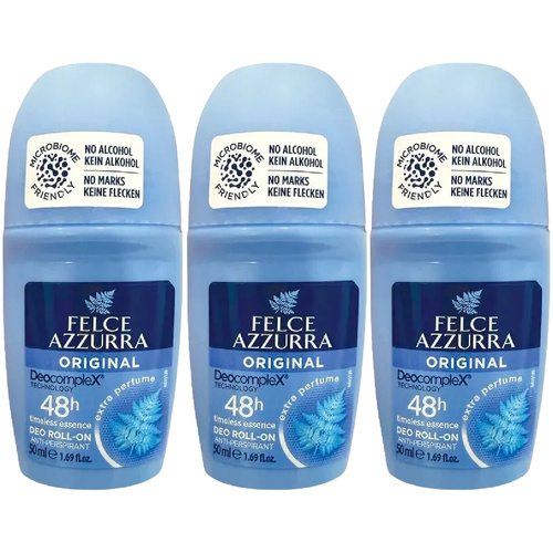 Felce Azzurra Classico Roll On Deodorant 50ml No Alcohol Pack of 3