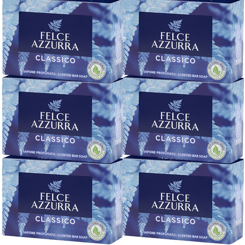 Felce Azzurra Classico Bar Soap 100g Pack of 6 Natural Glycerin