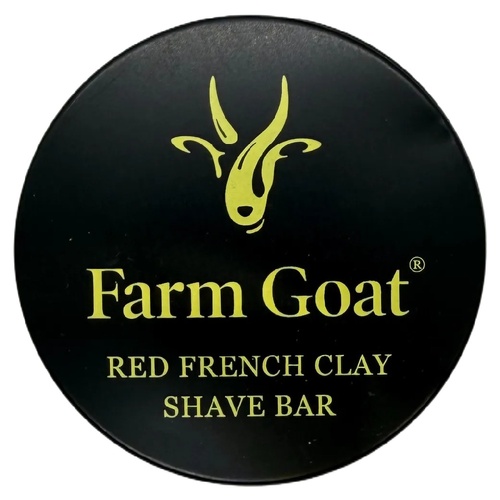 Farm Goat Red French Clay Shave Bar Goat Milk Natural Shaving Soap 95g Tin