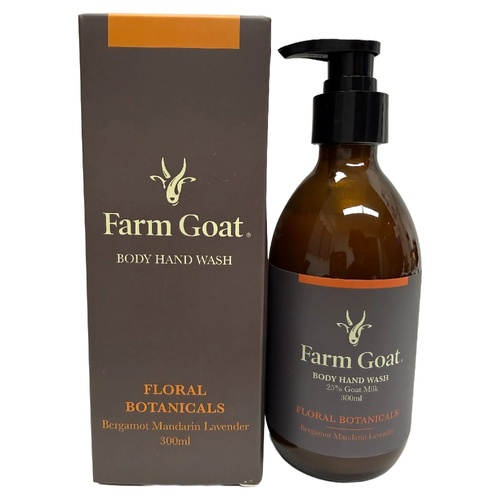 Farm Goat Body Hand Wash Floral Botanicals Goat Milk 300ml Natural Cleanser