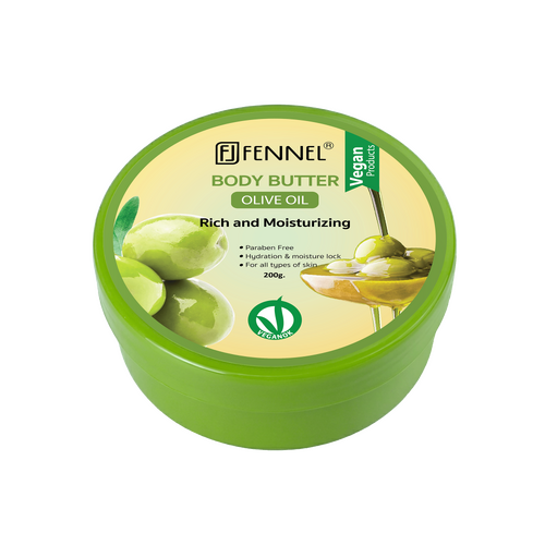 Fennel Olive Oil Body Butter 200g Vegan Moisturising Skin Cream