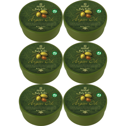 Fennel Argan Oil Body Butter 200g Vegan Moisturising Hydrating Cream Bundle Of 6