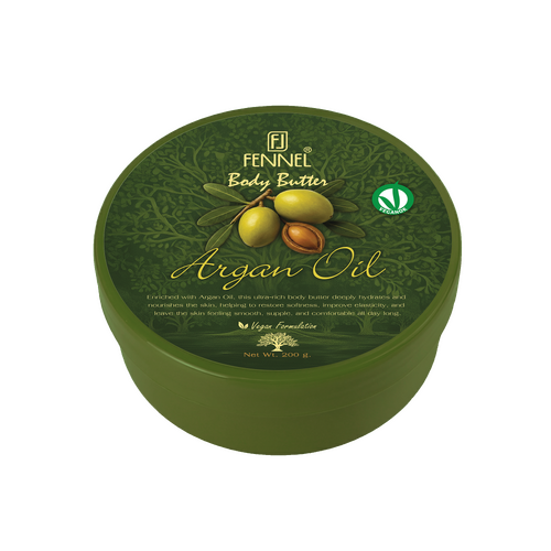 Fennel Argan Oil Body Butter 200g Vegan Moisturising Hydrating Cream