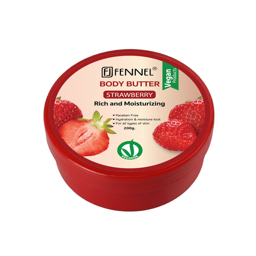 Fennel Strawberry Body Butter 200g Vegan Moisturising Skin Cream