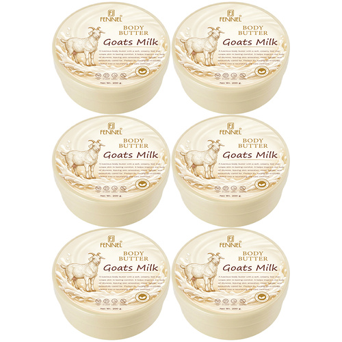 Fennel Goats Milk Body Butter 200g Moisturising Hydrating Skin Cream Bundle Of 6