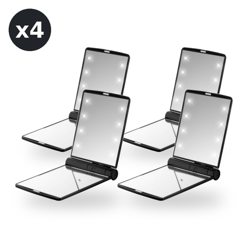 Flo LED Compact Mirror Black Pack of 4