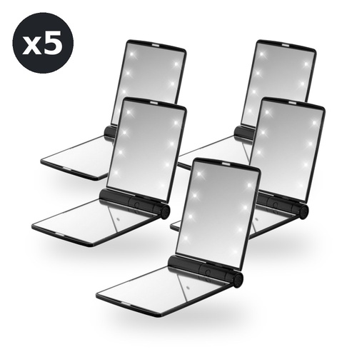 Flo LED Compact Mirror Black Pack of 5
