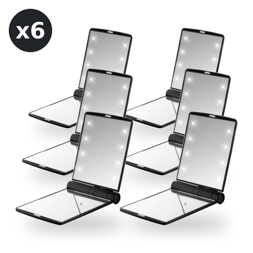 Flo LED Compact Mirror Black Pack of 6