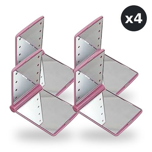 Flo LED Compact Mirror Pink Pack of 4