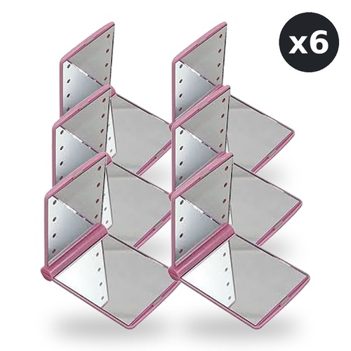 Flo LED Compact Mirror Pink Pack of 6