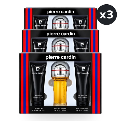 Pierre Cardin 3 Piece Set - Eau De Cologne EDC Spray 80ml + 100ml Shower Gel + 100ml Pack of 3