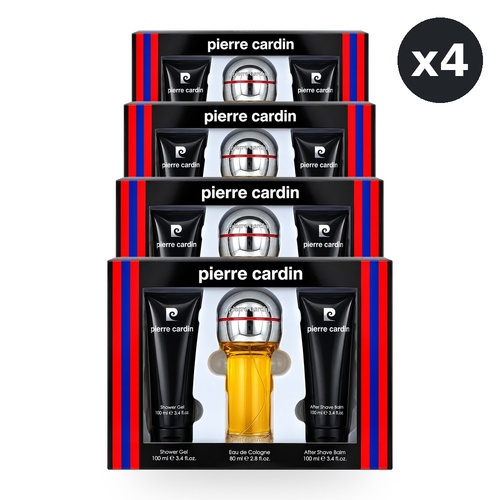 Pierre Cardin 3 Piece Set - Eau De Cologne EDC Spray 80ml + 100ml Shower Gel + 100ml Pack of 4