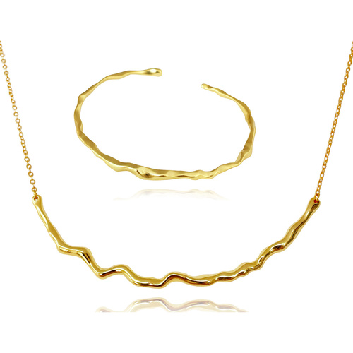 Culturesse Be The Flow Necklace & Bangle Gift Set (Gold)